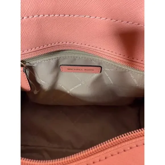 Michael Kors Coral Rayne Studded Saffiano Leather Satchel